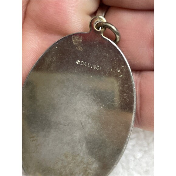 Vintage Mona Lisa Pendant Art to Wear Jewelry Leonardo Da Vinci - Picture 3 of 6